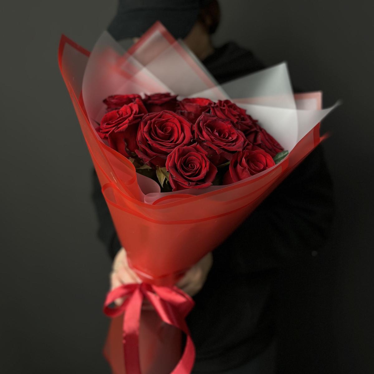 Букеты из красных роз 40 см (Эквадор) артикул букета  188272