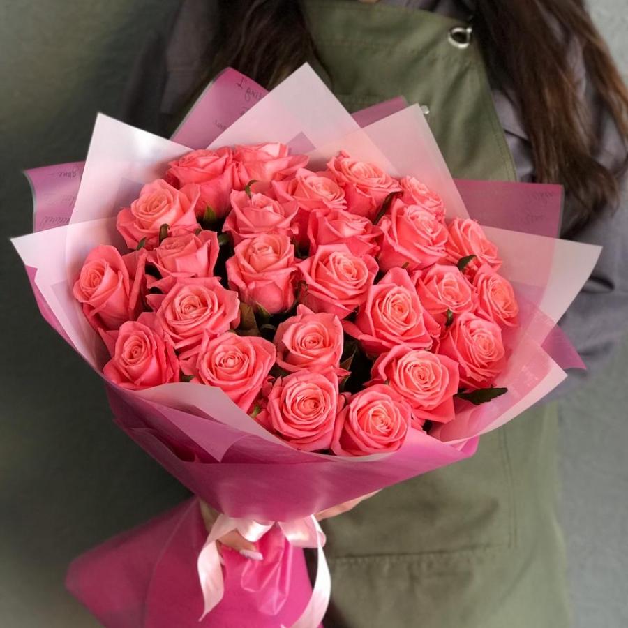 Розовые розы 50 см 25 шт. (Россия) (articul  333740)