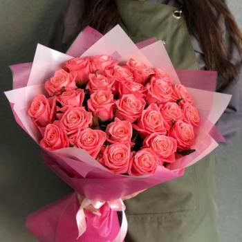 Розовые розы 50 см 25 шт. (Россия) (articul  333740)