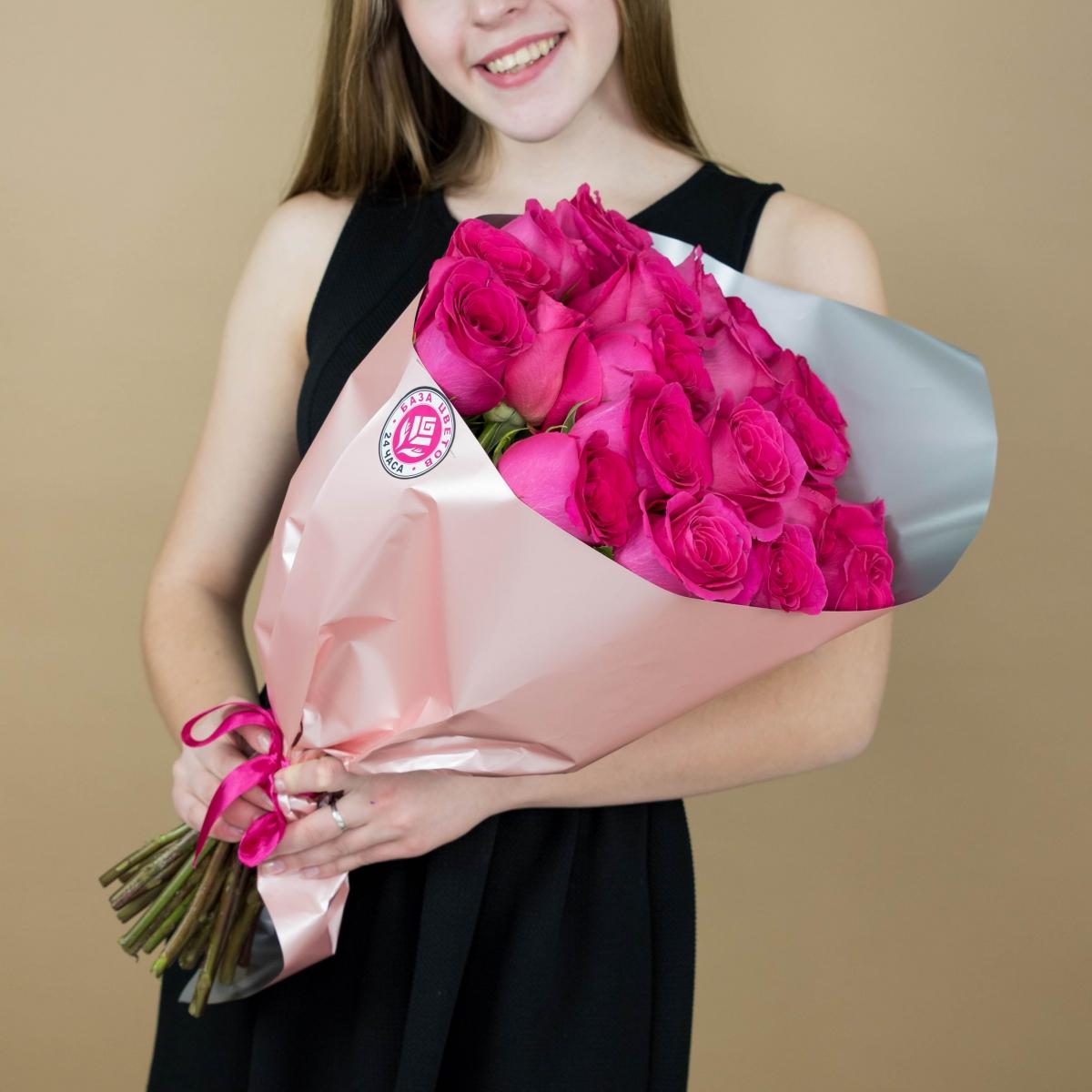 Букет из розовых роз 21 шт. (40 см) (№ - 88068)