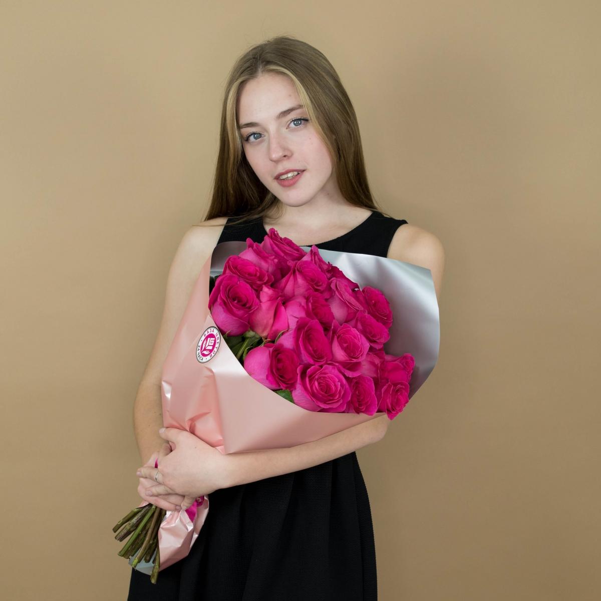 Букет из розовых роз 21 шт. (40 см) (№ - 88068)