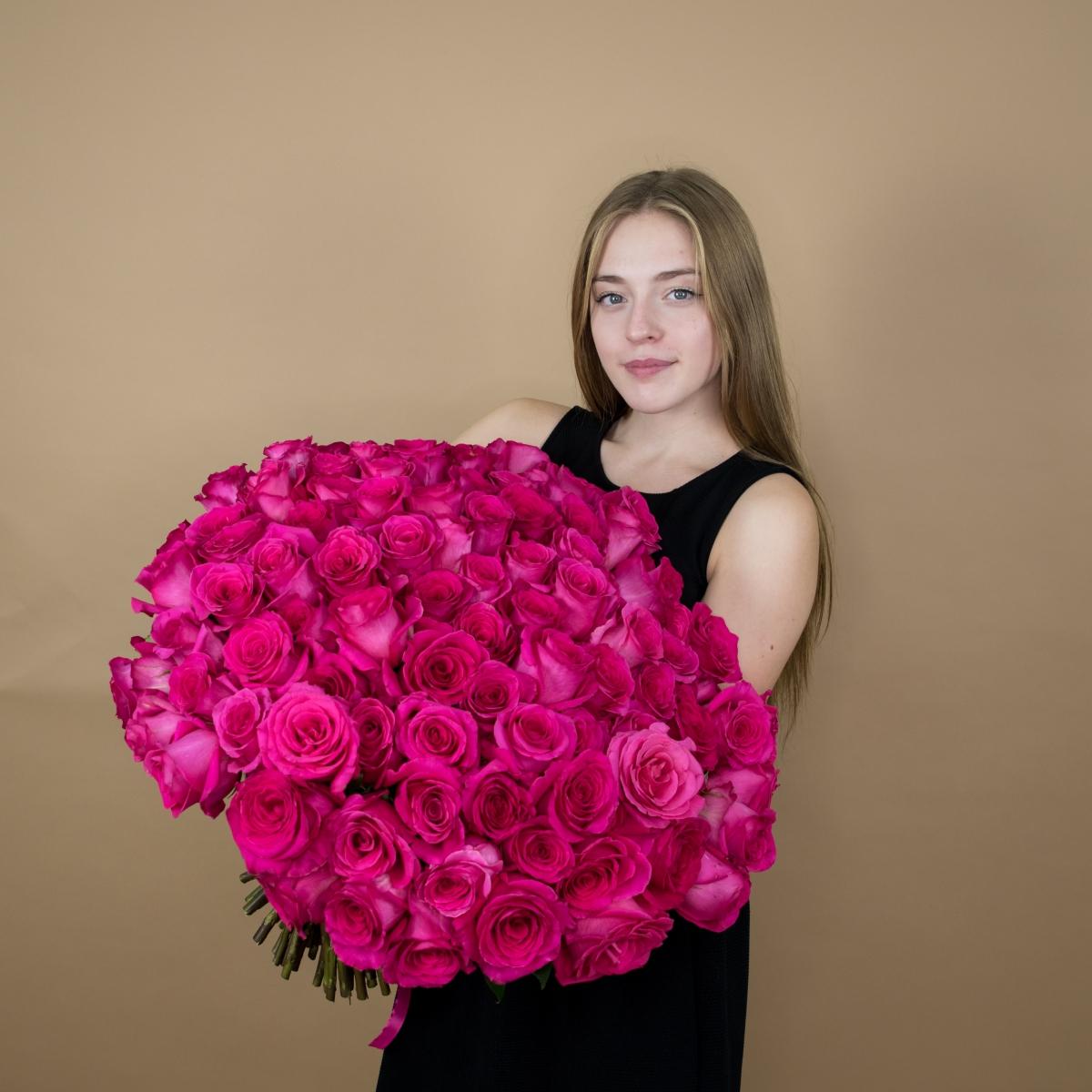 Букет из розовых роз 75 шт. (40 см) код товара: 88396