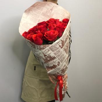 Красные розы 15 шт 60см (Эквадор) №  120376